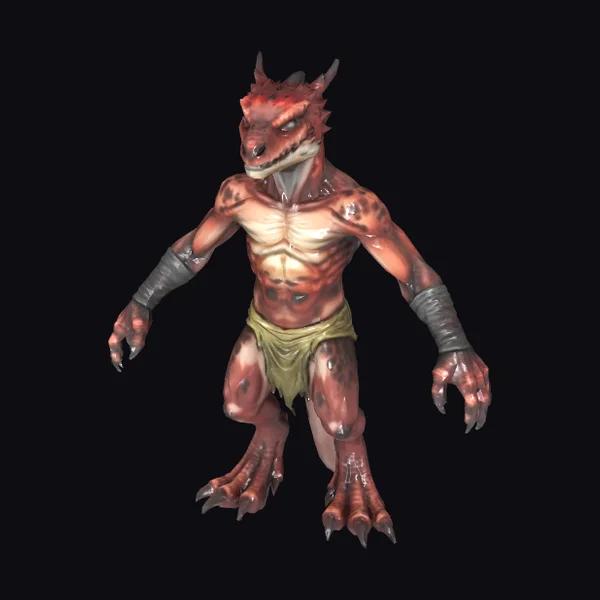 Red Scaly Humanoid Creature