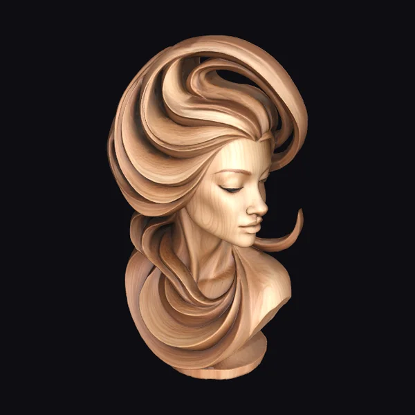 Wooden Female Bust