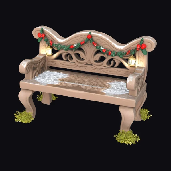 Ornate Winter Garden Bench