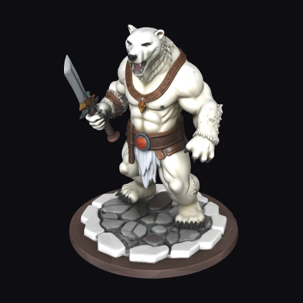 Muscular Polar Warrior Bear