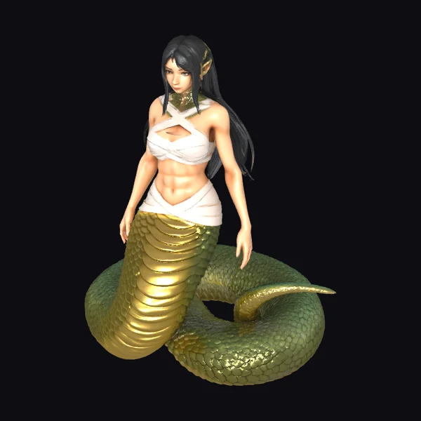 Serpentine Guardian Figure