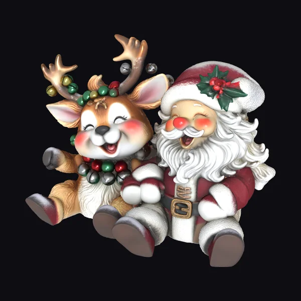 Santa and Reindeer Duo