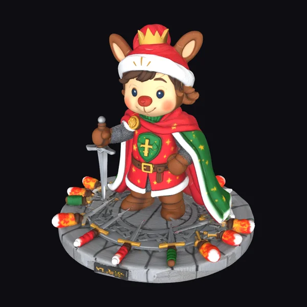 Reindeer King Arthur Figurine