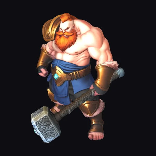 Muscular Warrior with Hammer