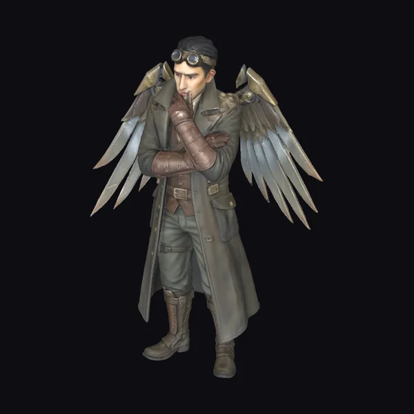 Winged Inventor Figure