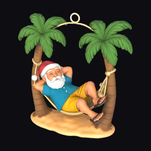 Santa on Hammock Ornament