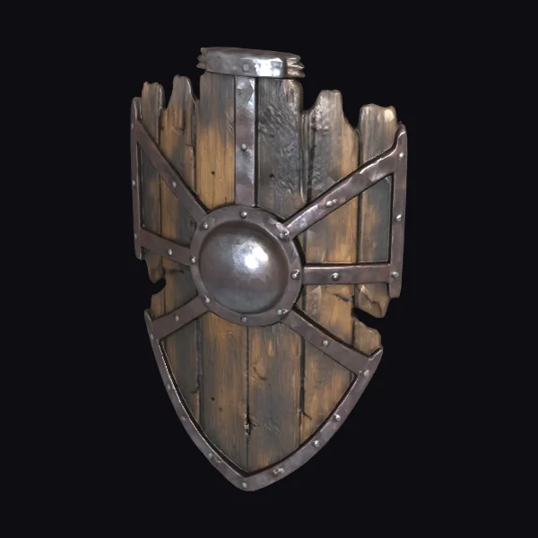 Wooden Shield with Metal Accents