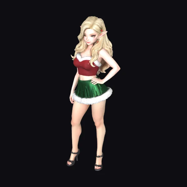 Blonde Christmas Elf Girl