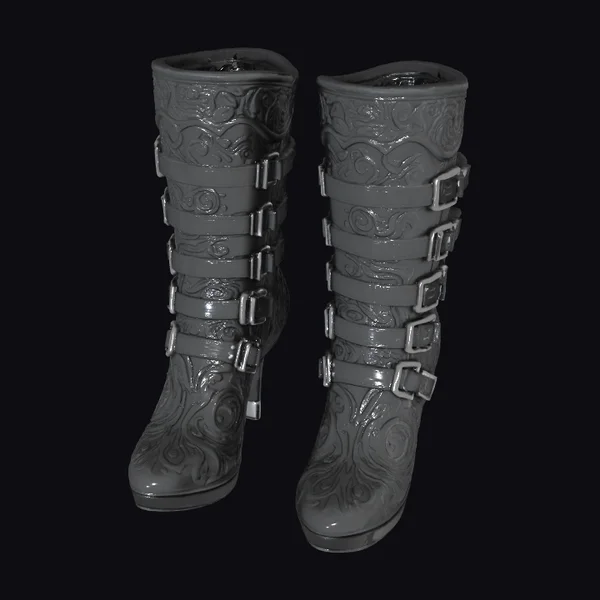 Ornate Stone Boots