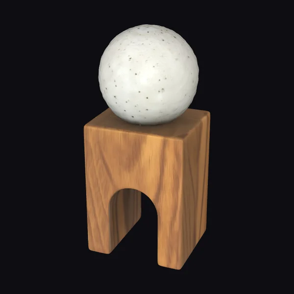 Wooden Stool with Marble