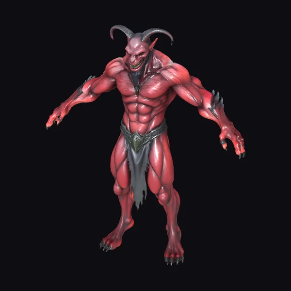 Red Demon with Horns