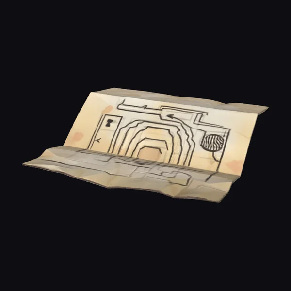 Yellowed Parchment Map