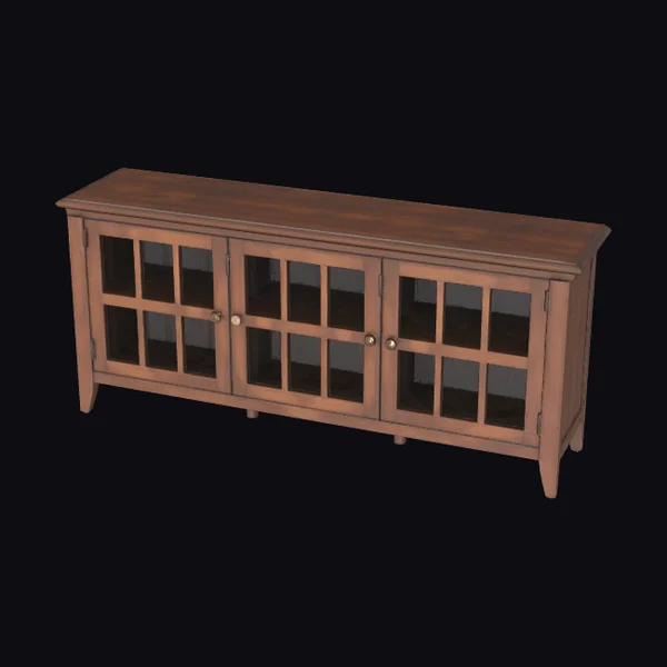 Walnut 3 Door Console