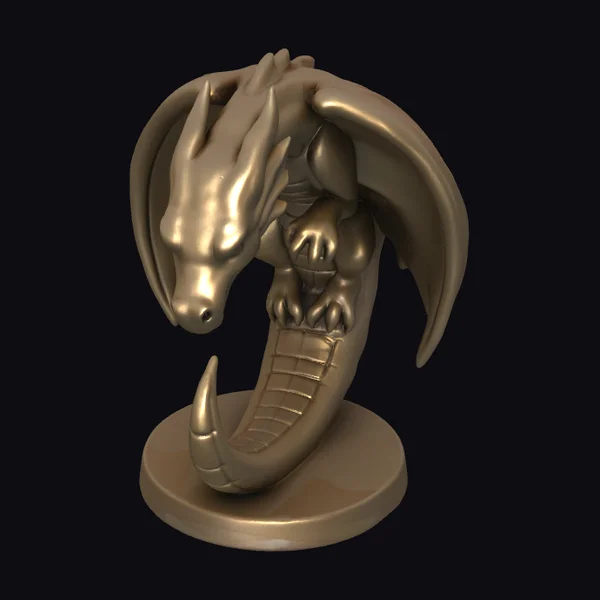 Golden Dragon Bust Sculpture