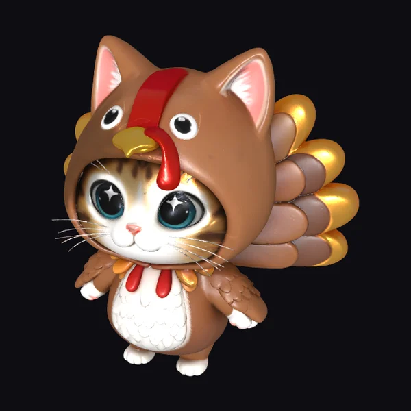 Cat in Turkey Costume