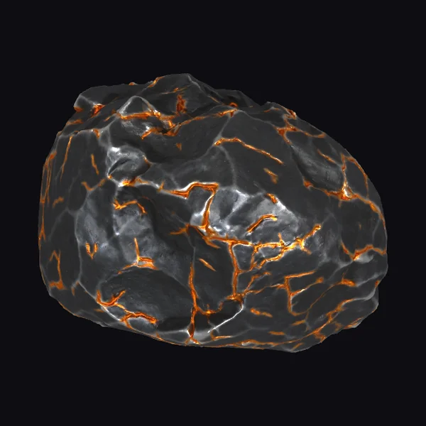 Glowing Rocky Meteorite