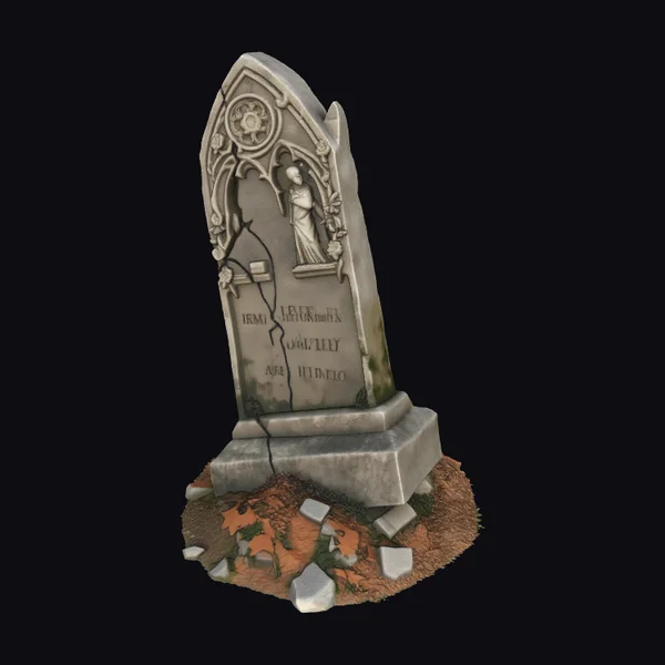 Cracked Gothic Tombstone