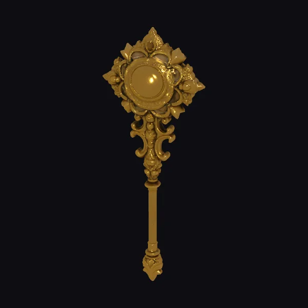 Golden Ornate Mirror Handle