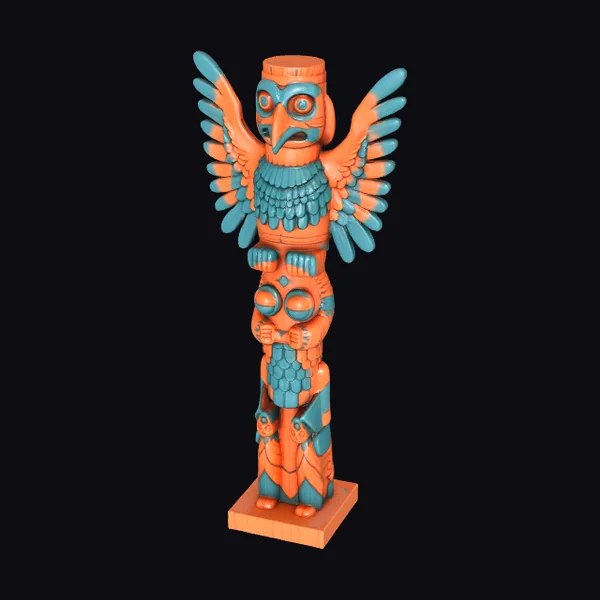 Colorful Totem Pole Figure