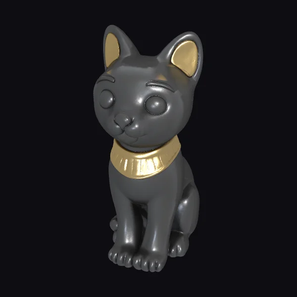 Stylized Black Cat Statue