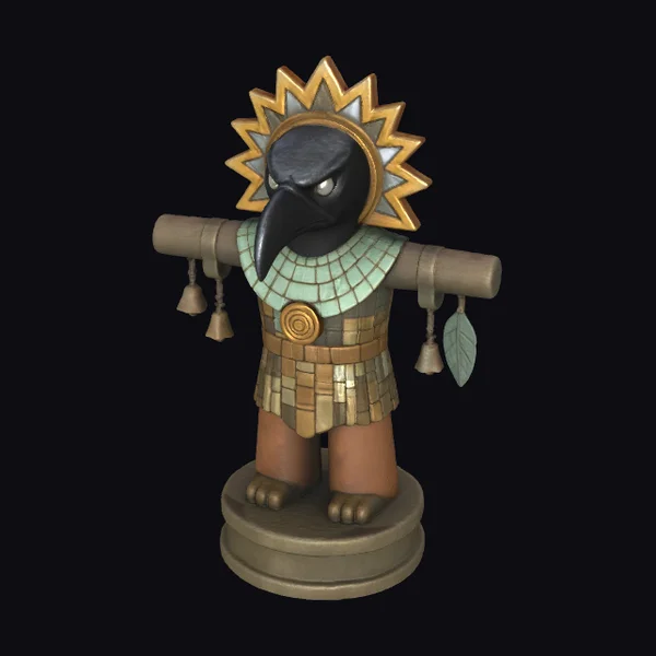 Ancient Bird Warrior Statue