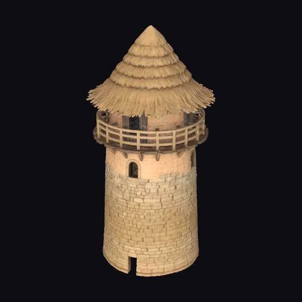 Stone Tower with Thatched Roof