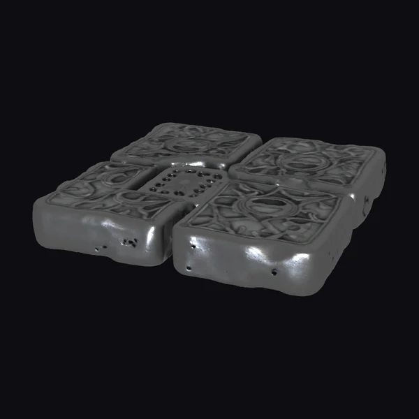 Worn Square Sidewalk Slabs