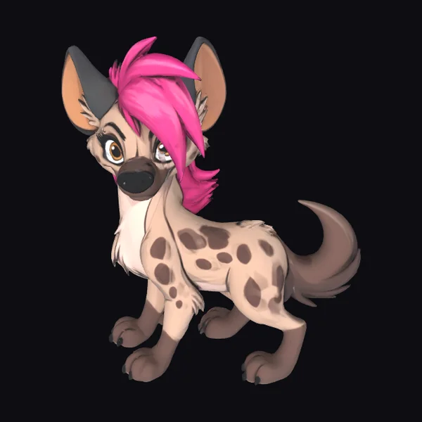 Spotted Hyena with Pink Hair