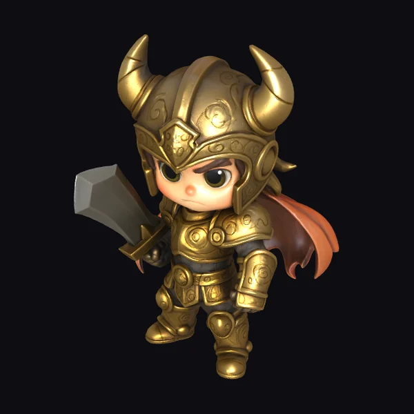 Golden Miniature Warrior Hero