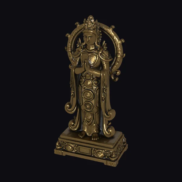 Golden Buddhist Deity Statue