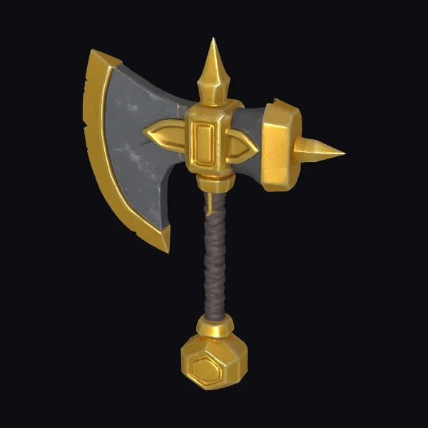Golden Double-Headed Battle Axe