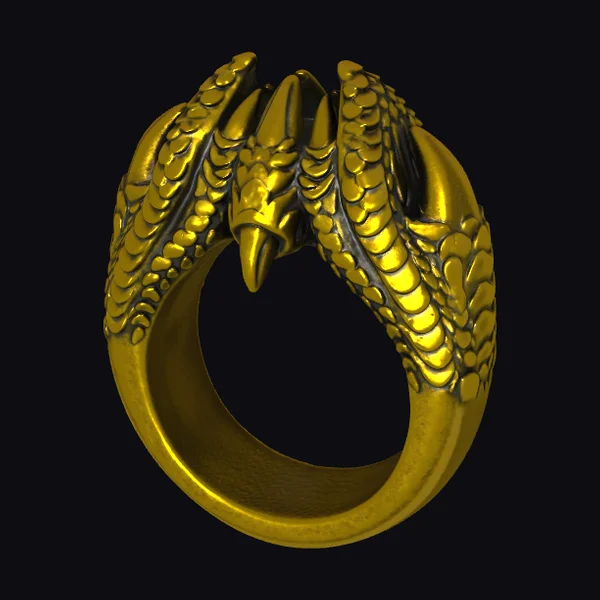 Golden Dragon Claw Ring