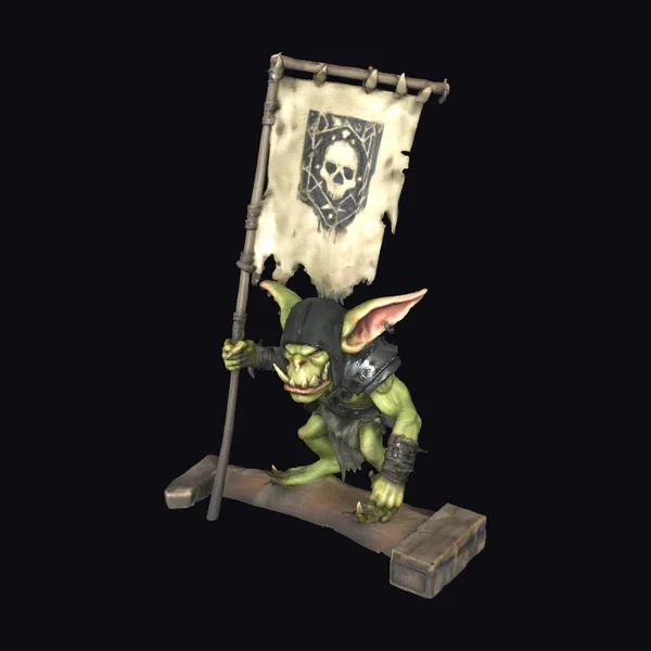 Goblin with Skull Banner