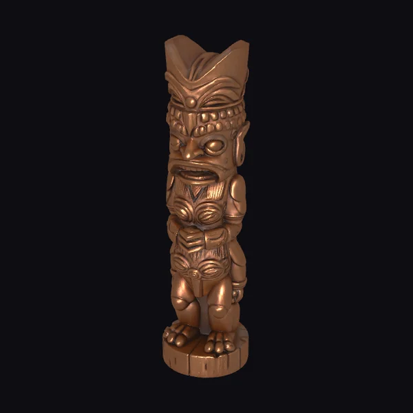 Copper Totem Pole Figure