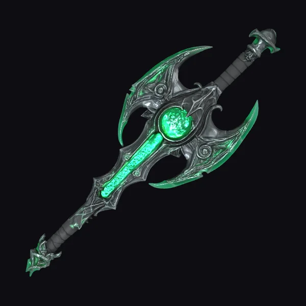 Emerald Double Bladed Axe