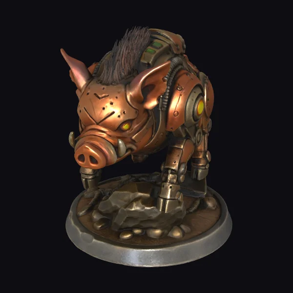Cybernetic Boar Figurine