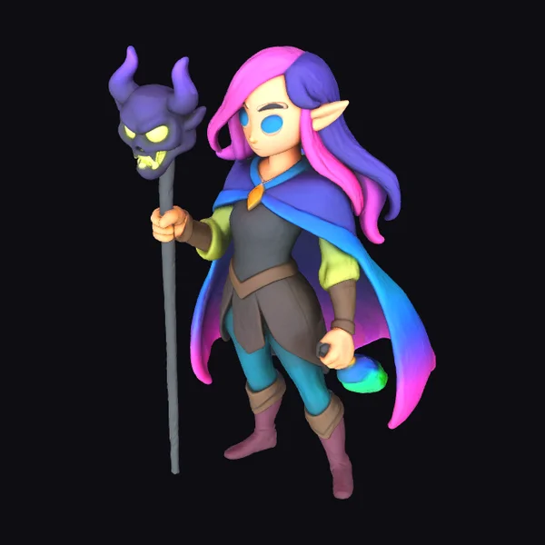 Cartoon Female Demon Hunter