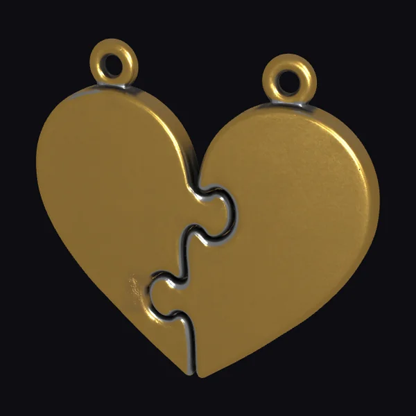 Golden Heart Puzzle Pieces