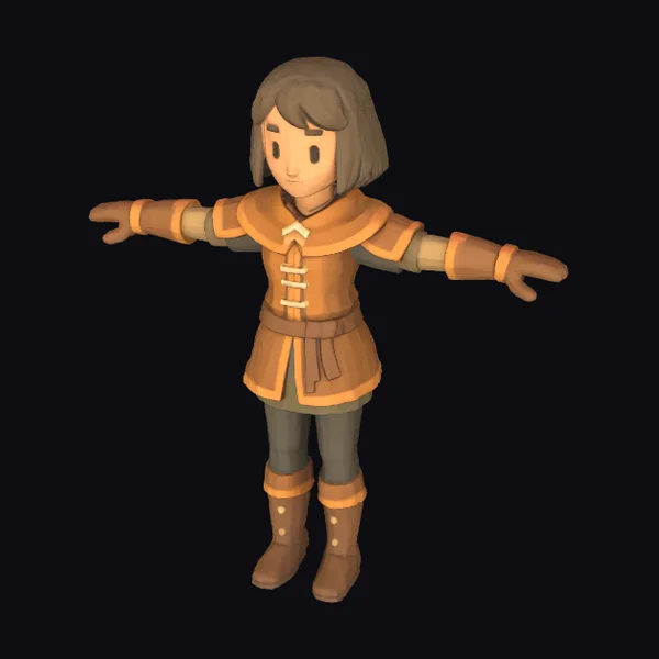 Cartoon Girl in Armor