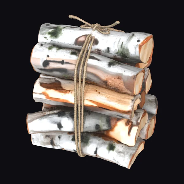 Tied Birchwood Logs Bundle