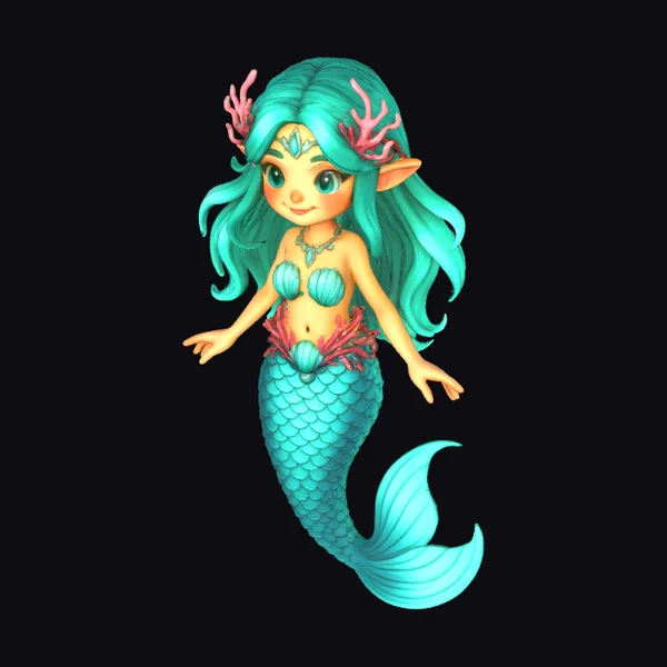 Cartoon Mermaid Girl