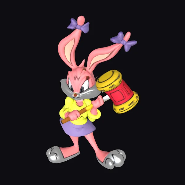 Pink Bunny with Mallet