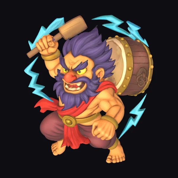 Muscular Drumming Warrior