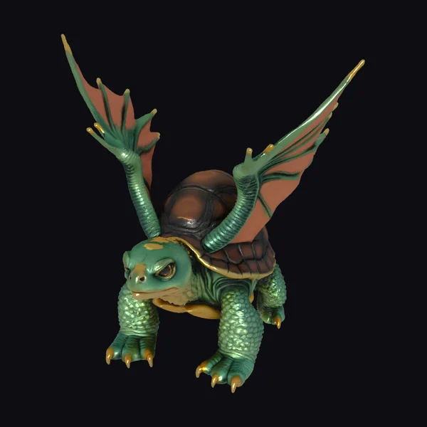 Winged Turtle with Fangs