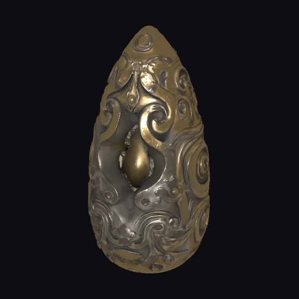 Ornate Metallic Egg Artifact