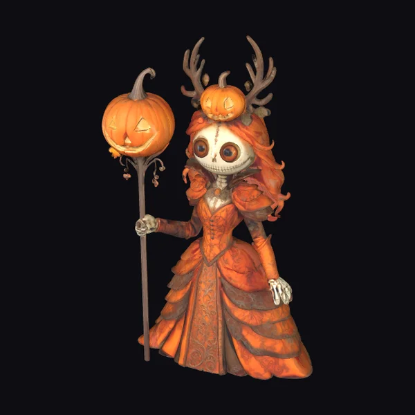 Pumpkin Witch Figurine