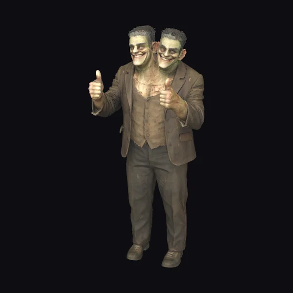 Two-Headed Zombie Businessman