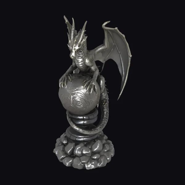 Dragon Guarding Metallic Orb