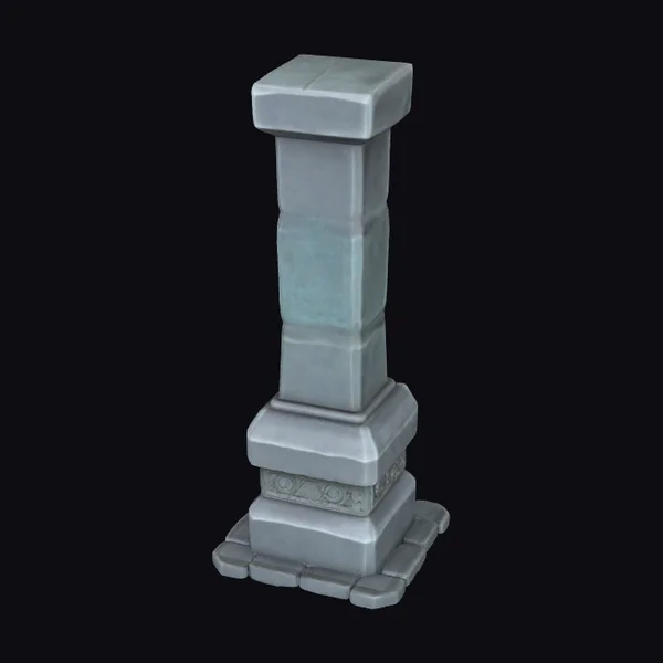 Gray Stone Pillar Base