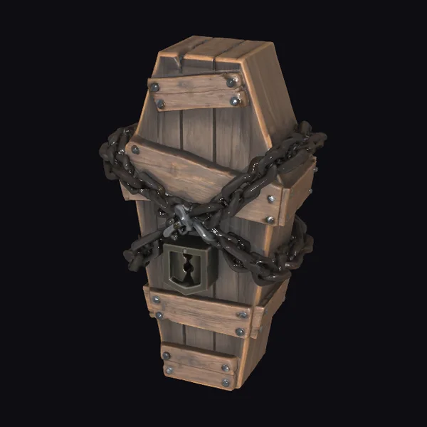 Locked Wooden Coffin